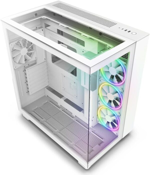 NZXT H9 Elite Dual-Chamber ATX Mid-Tower PC Gaming Case – White