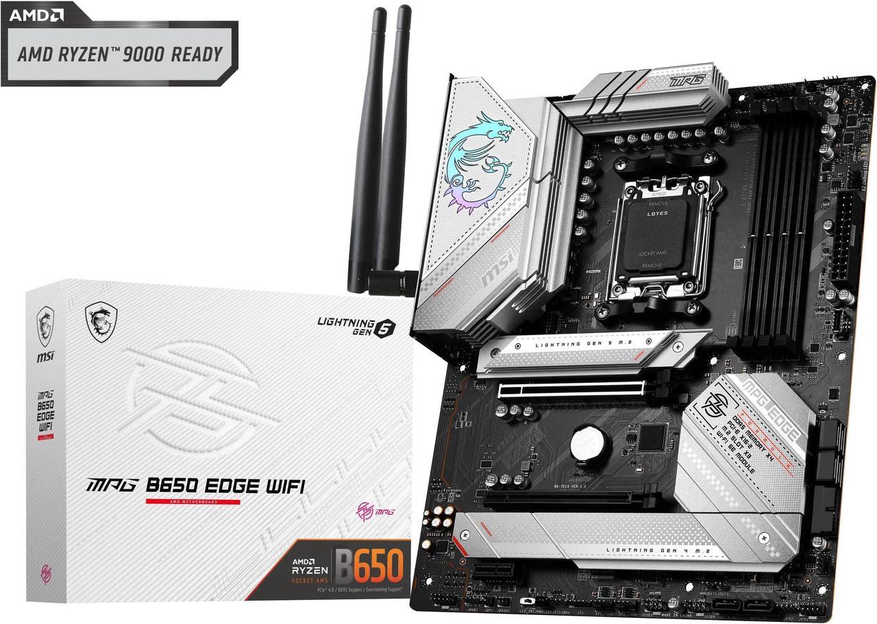 MSI MPG B650 EDGE WIFI AM5 ATX Motherboard – DDR5, Ryzen 7000 & 9000