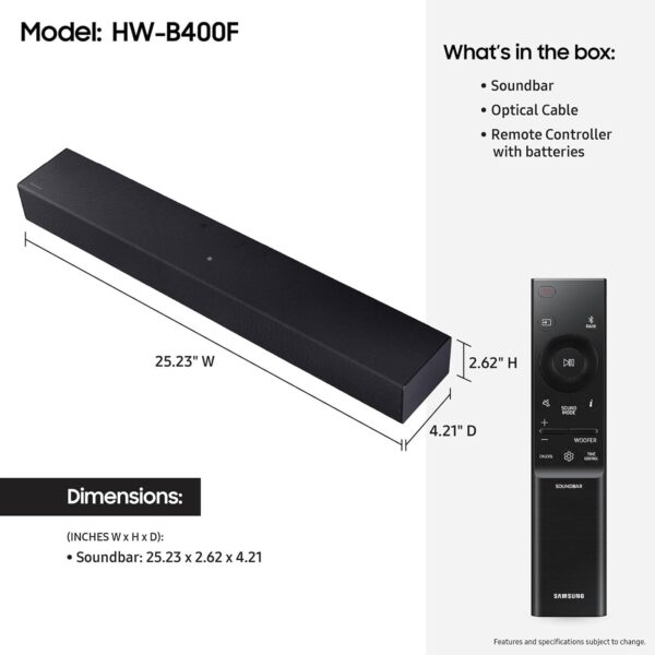 Samsung HW-B400F B-Series Soundbar - PC Parts Offers